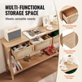 thumbnail image 3 of KFFKFF Natural Finish Rattan Accent Table with 3 Storage Drawers and a Sliding Rattan Door, Perfect for Living Rooms, Studies, Hallways, or Use as a TV Stand, 3 of 9