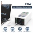 thumbnail image 2 of 150W USB Type C PD Fast Charger Station Qi Wireless Charger Quick Charge 4.0 3.0 USB Phone Charger ,Universal Compatibility, 2 of 6