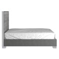 thumbnail image 3 of Contemporary Velvet and Metal 60" Queen Bed - Grey and Silver, 3 of 7