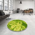 thumbnail image 4 of Ahgly Company Machine Washable Indoor Round Transitional Dark Lime Green Area Rugs, 4' Round, 4 of 7