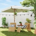 thumbnail image 2 of Outsunny Parasol de Patio Parasol d'Extérieur, Mât en Aluminium, Manivelle Blanc, 2 of 9