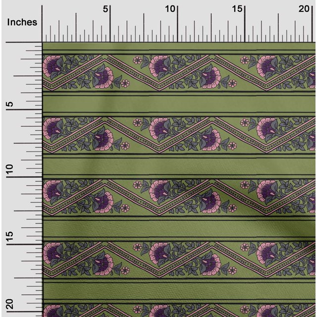 oneOone Polyester Lycra Tissu Stripechevron & Imprimé Floral par Yard 56 Pouces de Large