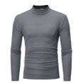 thumbnail image 2 of T-shirt à Manches Longues Col Roulé Couleur Unie Automne Hiver pour Hommes, 2 of 3