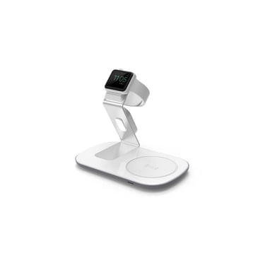 LAX Chargeur sans fil certifié Qi avec Station de charge sans fil pour Apple Watch, Blanc
