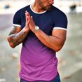 thumbnail image 2 of Ketyyh-chn99 Chemises en Lin pour Hommes Chemises de Gym de Golf Col Ras du Cou Confortables en Coton Coupe Décontractée T-Shirts Amples pour Hommes T-Shirt Classique Doux Violet, TG, 2 of 4