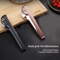 thumbnail image 4 of facefd Pince à Barbecue en Acier Inoxydable Portable Réutilisable Miroir Poli Pique-Nique Hôtel Steak Nourriture Pince Outil Or Rose, 4 of 8
