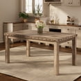 thumbnail image 1 of Morden Fort Farmhouse Dining Table Rectangular Wooden Table for 4-6, Rustic 60" Kitchen & Dining Room Table with Woodgrain Tabletop, Rivet Accents & Solid Wood Legs, 1 of 4