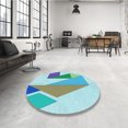 thumbnail image 4 of Ahgly Company Tapis d'Intérieur Lavable en Machine Carré Transitionnel Bleu, 4 Pieds Carré, 4 of 7