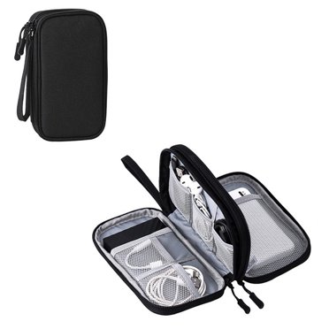 TopLLC Electronic Organizer, Portable Travel Double Layers Cable Storage Pouch with Compartment, Electronic Accessories Carry Case Waterproof All-in-One Storage Bag for Cord Charger Power Bank