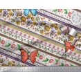 thumbnail image 3 of Soimoi Tissu Crêpe Polyester Vert Imprimé Floral & Insecte au Mètre 52 Pouces de Large, 3 of 3