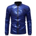 thumbnail image 1 of XZNGL Robe à Paillettes à Manches Longues Homme Décontractée Unie Col Montant Robe de Danse à Paillettes à Manches Longues Veste Zippée Robe à Paillettes à Manches Longues Robe à Manches Longues Veste en Denim Homme Veste Décontractée, 1 of 4