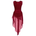 thumbnail image 2 of Miaeowve Robe de Danse Sans Manches en Tulle pour Filles, Ourlet Asymétrique, Bourgogne 8, 2 of 7