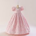 thumbnail image 1 of XZNGL Toddler Girls Puff Sleeve Flower Bow Ruffles Birthday Party Gown Long Dresses, 1 of 1