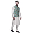 thumbnail image 2 of Atasi Ethnic Dupion Silk Kurta Pyajama Set With Printed Nehru Jacket For Mens, 2 of 3