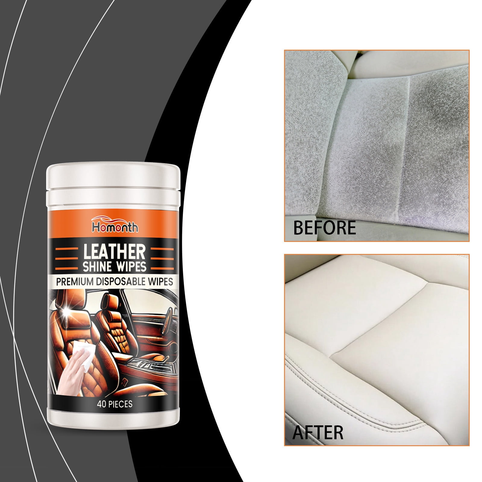Danhjin Cleaning Supplies Car Leather Cleaning Wet Wipes With Oil Film to Dirt and Stains Clean Oil Leather Shiny Cleaning Wet Wipes Cleaning Tools
