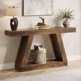 thumbnail image 1 of Tribesigns 55" Farmhouse Console Table, Wood Sofa Table with Storage for Hallway, Living Room, Brown, 1 of 5
