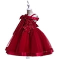 thumbnail image 4 of Robes Fille Robe Formelle Fille Robe Bordeaux Fille Robe pour Thé Robes de Pâques pour Tout-Petites Filles Mode Fille, 4 of 6