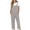 Gray Pants for Women, variant on Women's Cotton Linen Jumpsuit Relaxed Fashion Solid Casual Sleeveless Square Neck Baggy Pocket Button Trousers Green S