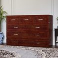 thumbnail image 4 of Northfield Lit Escamotable Moderne en Bois Massif Format Grand avec Matelas, Noyer, 4 of 20
