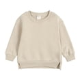 thumbnail image 1 of cfhntfmh Chandail pour Filles Garçons Molleton Confortable Col Rond Manches Longues Chandail de Base Doux Extensible Fente Latérale à Capuche, 1 of 6