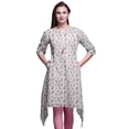 thumbnail image 1 of Bimba Hauts Imprimés Floraux Feuilles Roses et Tulipes pour Femmes Kurti Asymétrique Robe d'Été pour Filles Grand, 1 of 6