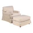 thumbnail image 2 of Sunset Trading Horizon Fabric Slipcover Set for T-Cushion Chair & Ottoman in Tan, 2 of 8