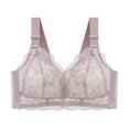 thumbnail image 1 of Virmaxy Womens Wireless Bra Lace Plus Size Gathering Underwear Everyday Bra Color Comfortable Hollow Out Perspective Bra Underwear No Rims Purple-2 40DE, 1 of 6