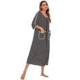 thumbnail image 4 of KYAIGUO Chemises de Nuit en Coton pour Femmes, Robe de Maison Douce à Rayures, Manches Longues, Chemises de Sommeil, Tenue de Nuit d'Automne, Robe de Pyjama, Chemise de Nuit P-2TG, 4 of 8