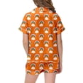 thumbnail image 3 of MIASHUI Girls Rainbow Pattern Short Sleeve Shorts Pajamas Set 2-Piece Outfits,Orange,12-13 Years, 3 of 4