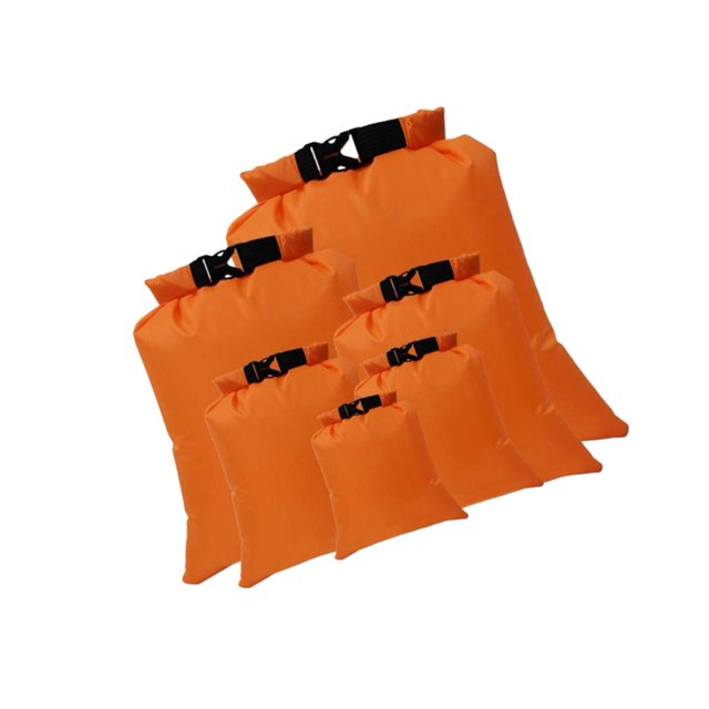 6x Waterproof Dry Bag Set Lightweight Dry Sacks Dry Wet Separation Orange