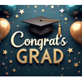 thumbnail image 4 of Graduation Party Supplies Congrats Grad Banner Backdrop Background with Balloons and Confetti Decorations for Graduation Ceremony Celebration Classroom Event, 4 of 4
