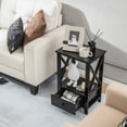 thumbnail image 3 of Costway Modern Nightstand with Bottom Drawer Storage Shelf Small Side End Table Black, 3 of 10