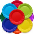 thumbnail image 1 of CIMAXIC round cake tray 48PCS Disposable Round Colorful Cake Tray Universal Dish Plate Children DIY Handmade Art Painting Paper Plate (Random Color),7.09"X7.09"X0.39", 1 of 5