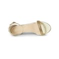 thumbnail image 4 of BLISSFUL STEP Women's Solid Color Open Toe Rhines Ankle Strap Stiletto Sandals Gold 10, 4 of 7
