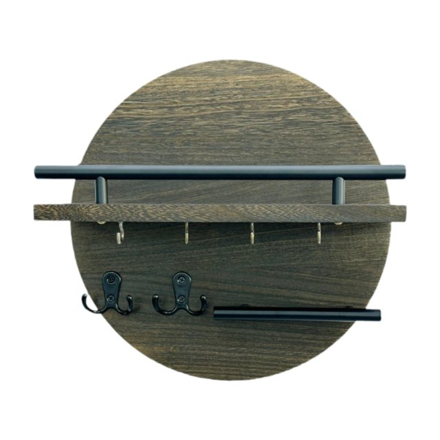 veasfak Key Holder Wall Mount Multifunctional Wall Shelf for Office Hallway Entryway Style A