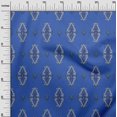 thumbnail image 3 of oneOone Cotton Poplin Medium Blue Fabric Block Craft Projects Decor Fabric Printed By The Yard 42 Inch Wide, 3 of 5