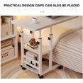 thumbnail image 2 of Bingirl Table en C Blanche 80 x 40 cm à Hauteur Réglable avec Roulettes - Table d'Appoint Mobile pour Collation avec Planche à Dessin Inclinable, Support de Canapé, de Chevet et d'Ordinateur Portable, et Étagères de Rangement, 2 of 8