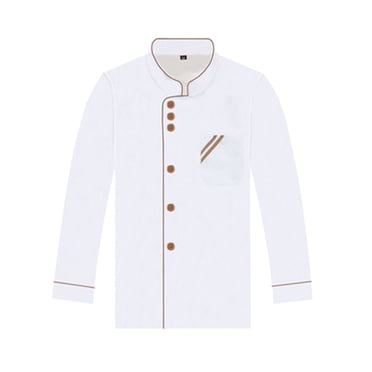CIMAXIC Long Sleeve Chef Clothing Unisex Basical Chef Tops Catering Shirt for Bakery Hotel Restaurant - Size XXL (White+Random Clothes Edges Color),29.92"X46.46"X0.2"
