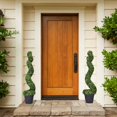 thumbnail image 3 of Costway 2PC 4ft Artificial Boxwood Spiral Tree In/Outdoor Office Garden Patio Decoration, 3 of 10