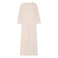 thumbnail image 4 of Gspmoly Robe d'Été, Robe Décontractée pour Femmes de Printemps et d'Été à Col en V, Unie et en Lin, avec Poches, à Manches Longues, Robes de Vacances pour Femmes Offres Prime, 4 of 6