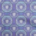 thumbnail image 1 of oneOone Georgette Viscose Bluish Violet Fabric Lion Face Craft Projects Decor Fabric Printed by The Yard 42 Inch Wide, 1 of 4