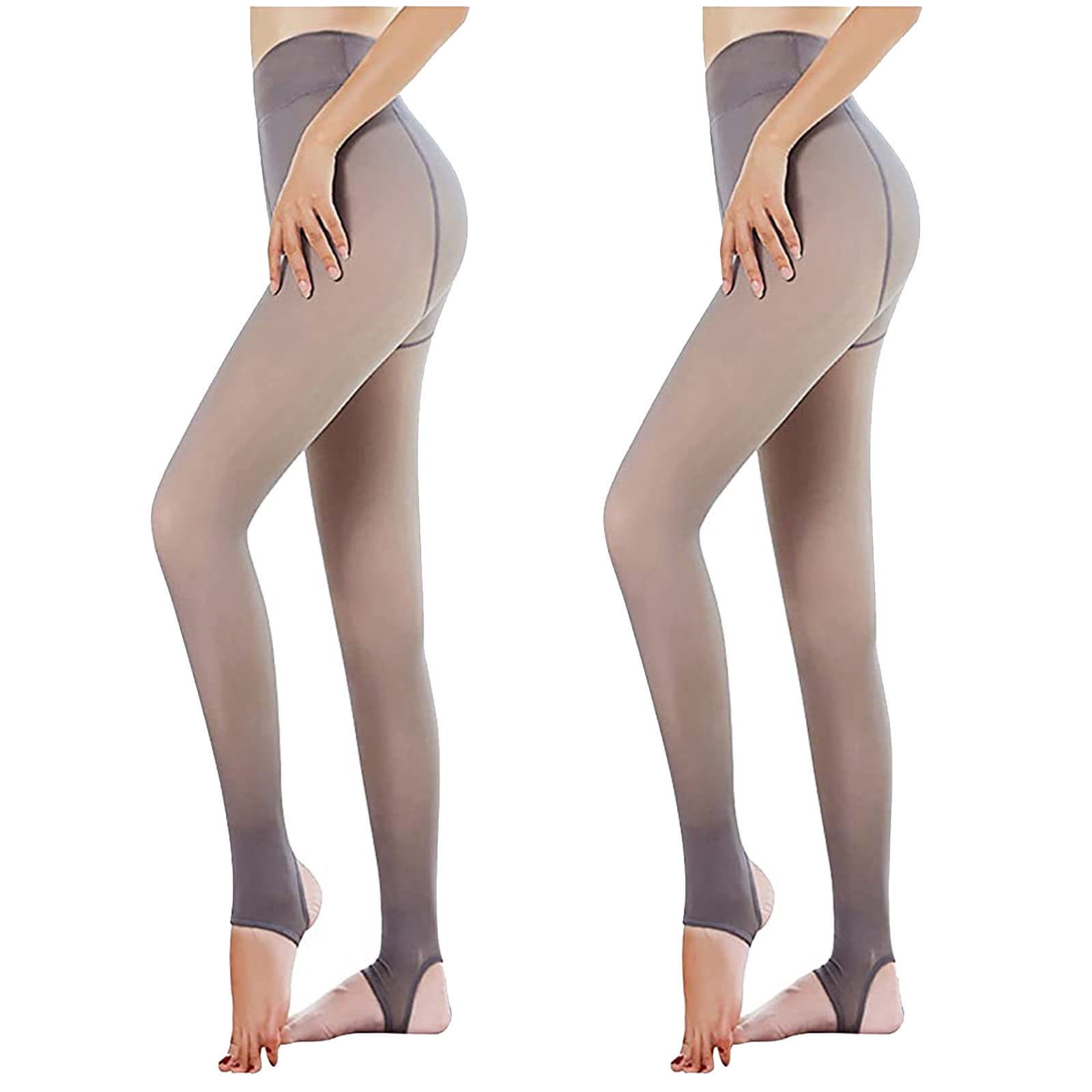 CEHVOM Jambes Fausses Translucides Collants pour Femmes Gardent au Chaud en Molleton Uni