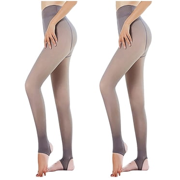 CEHVOM Jambes Fausses Translucides Collants pour Femmes Gardent au Chaud en Molleton Uni