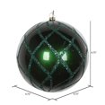 thumbnail image 3 of Vickerman MT198124D 4.75 in. Emerald Candy Glitter Net Ornament - 3 per Bag, 3 of 3
