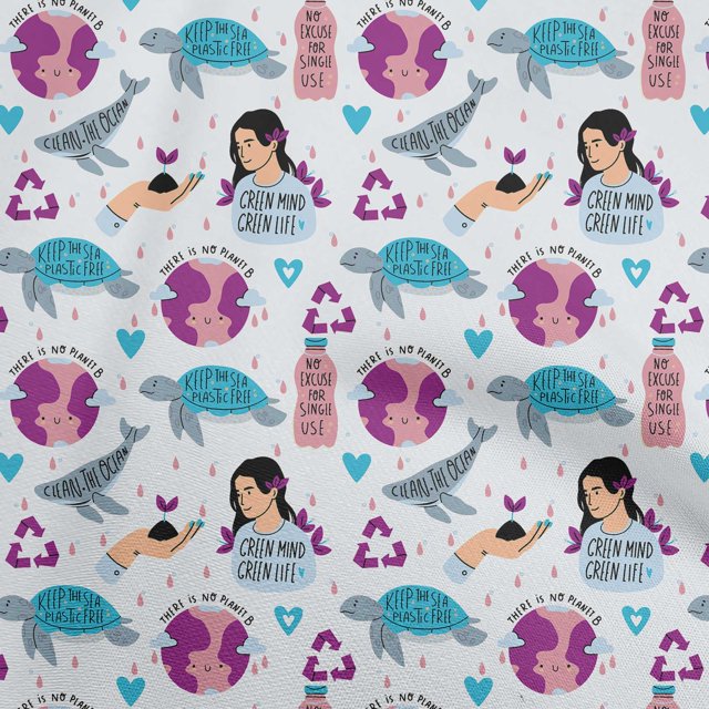 oneOone Georgette Viscose Purple Fabric Earth Sewing Craft Projects Fabric Prints By Yard 42 Inch Wide