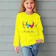 thumbnail image 5 of Huvoen T-Shirt de Base à Rayures à Manches Longues pour Superposition, Blouses et Chemises à Manches Longues à Col Rond pour Filles, Chemises à Manches Longues à Imprimés, Jolis Chandails Ras du Cou, Hauts, Blouses Habillées Décontractées, Vêtements, Jaune, 3 Ans, 5 of 5