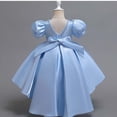 thumbnail image 4 of HXWCHs Robe à Volants Élégante en Satin Dos Nu Robe de Concours pour Filles Performance sur Scène et Bleu Ciel 5-6 Ans, 4 of 5