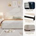 thumbnail image 4 of YUSAZENS Full Size Platform Bed Frame with Headboard, Modern Beige Boucle Upholstered Bed Frame, 4 Storage Drawers, Sturdy Wooden Slats Support,  Easy Assembly, No Box Spring Needed,Noise Free, 4 of 7