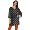 thumbnail image 1 of Moomaya Kurtis Courtes en Poly-Crêpe pour Femmes, Robe à Manches Kimono Imprimée, Haut Indien, 1 of 5