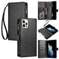thumbnail image 1 of Compatible avec iPhone 12 Pro Étui Portefeuille Premium Fermeture Éclair Grand Espace Flip PU Cuir, 1 of 5